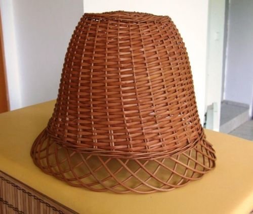 Proutěné stínidlo - klobouček na lampu velké - oblá