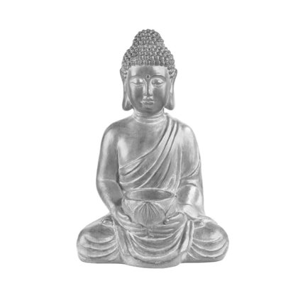 BUDDHA Socha sedícího Budhy s táckem na svíčku