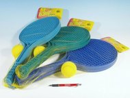 Soft tenis plast barevný+míček v síťce
