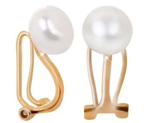 JwL Luxury Pearls Pozlacené náušnice klipsy s pravou perlou JL0399