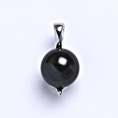 ČIŠTÍN s.r.o Stříbrný přívěšek s umělou černou perlou 10 mm,přívěšek ze stříbra P 1215 13663