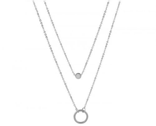 Troli Dvojitý náhrdelník s kroužkovými přívěsky z oceli