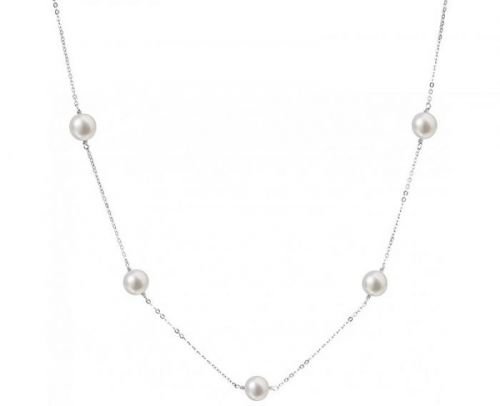 Evolution Group Stříbrný náhrdelník s pravými perlami 22015.1