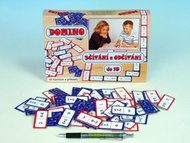 Domino sčítání a odčítání do 10 společenská hra na baterie v krabici 22x16x3cm