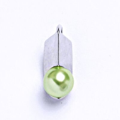 ČIŠTÍN s.r.o Stříbrný přívěšek s umělou světle zelenou perlou 8 mm,přívěšek ze stříbra P 1213 13700