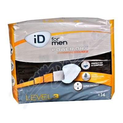 VLOŽKY ABSORPČNÍ ID FOR MEN LEVEL 3 COTTON FEEL,740ML,14KS