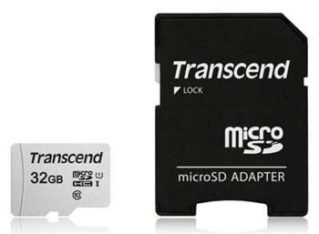 Transcend 32GB microSDHC 300S UHS-I U1 (Class 10) paměťová karta (s adaptérem)
