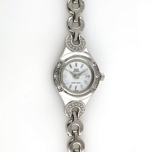 Společenské hodinky zdobené kamínky s bílým quartz číselníkem..0467 170812 W02Q.10730.A