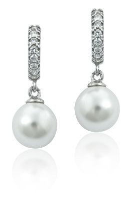 ČIŠTÍN s.r.o VE181 - Luxusní stříbrné náušnice s perlami a zirkony 1630