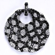 Stříbrný přívěsek s černými a čirými zirkony, přívěsek ze stříbra, 11,05 g 14088