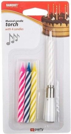 Banquet Svíčky narozeninové MY PARTY Music, 4 ks, mix barev