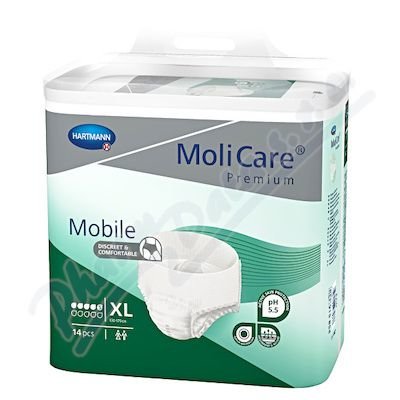 KALHOTKY ABSORPČNÍ NATAHOVACÍ MOLICARE MOBILE 5 KAPEK XL BOKY 130-170CM,1183ML,14KS