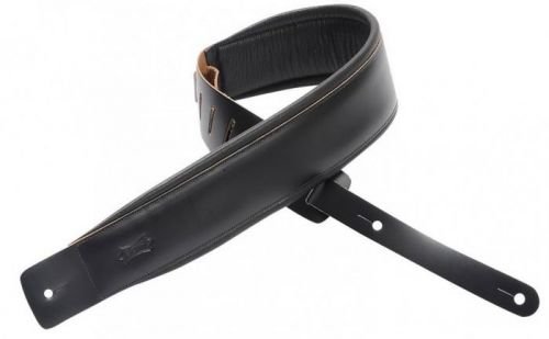 Levys DM1PD Padded Leather Guitar Strap, Black