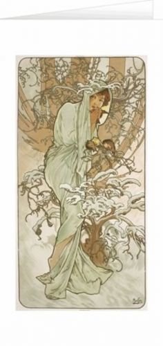 Blahopřání Alfons Mucha – Winter - neuveden