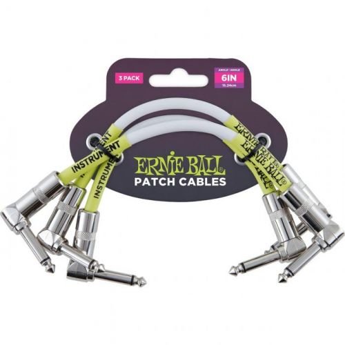 Ernie Ball 6051 6'' Angle/Angle Patch Cable 3-Pack White