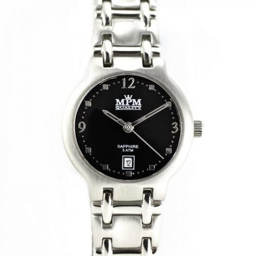 Stylové společenské dámské hodinky s černým číselníkem a datumem.0219 170607 W02M.10366.A
