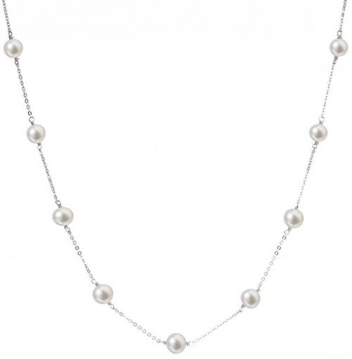 Evolution Group Stříbrný náhrdelník s pravými perlami 22013.1
