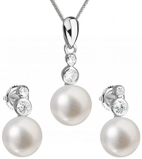 Evolution Group Souprava stříbrných šperků s pravými perlami 29035.1