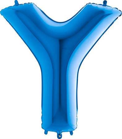 Balónek fóliový písmeno modré Y 102 cm