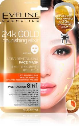 24k Gold - Ultra oživující vyživující pleťová textilní maska s 24k zlatem