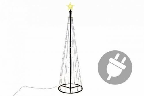Vánoční dekorace - světelná pyramida stromek - 240 cm teple bílá