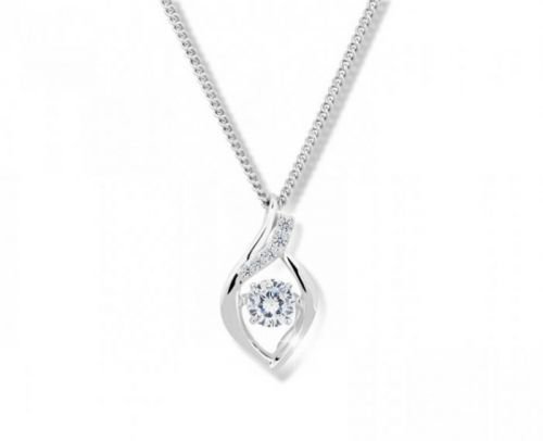 Modesi Nádherný náhrdelník s krystalem a zirkony M43066 stříbro 925/1000