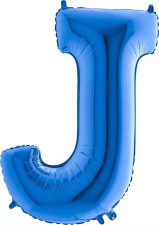 Balónek fóliový písmeno modré J 102 cm