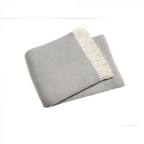 Světle šedý pléd s podílem bavlny Euromant Ruby, 140 x 180 cm