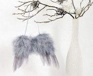 Andělská křídla z peří , barva šedá,  baleno 1 ks v polybag. Cena za 1 ks. AK6110-GREY Art