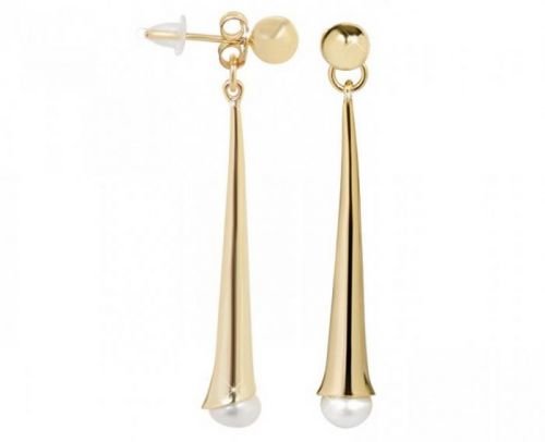 JwL Luxury Pearls Pozlacené náušnice 2v1 s pravými perlami JL0410 stříbro 925/1000