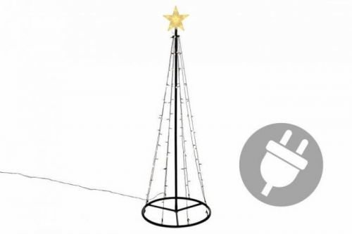 Vánoční dekorace - světelná pyramida stromek - 180 cm teple bílá