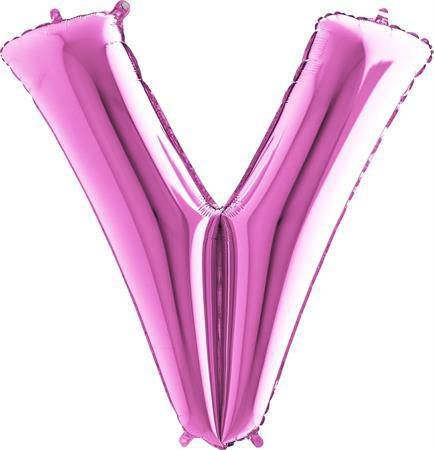 Balónek fóliový písmeno růžové V 102 cm