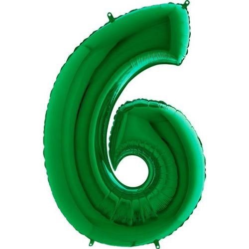 Balónek fóliový číslice zelená 6 1 ks