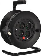 Solight prodlužovací přívod na bubnu, 4 zásuvky, černý kabel 3x 1,0mm2, 15m