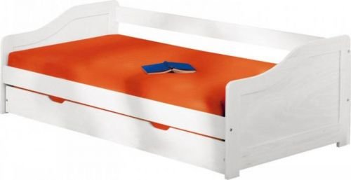 Rozkládací postel s přistýlkou 90x200 bílá masiv borovice Laura 8808b Idea