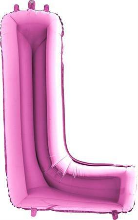 Balónek fóliový písmeno růžové L 102 cm