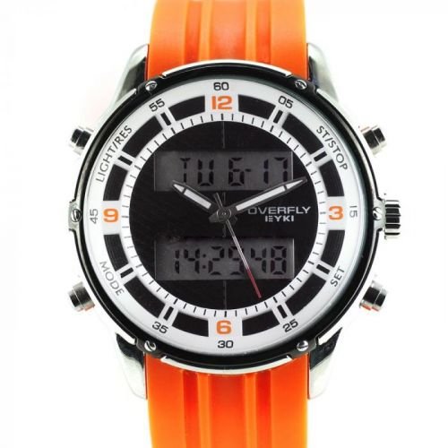 Sportovní hodinky s kombinovaným číselníkem a silikonovým řemínkem W03E.10497 W03E.10497.A