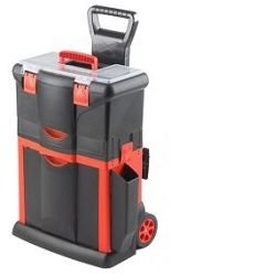 TOOD Plastový pojízdný kufr, tažná rukojeť 460x330x660mm s 1x zásuvkou