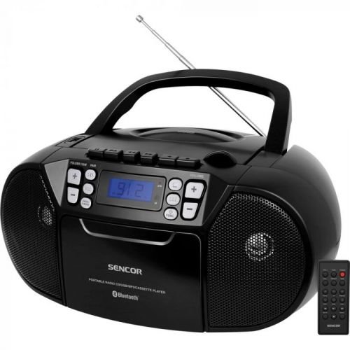 SENCOR SPT 3907 B, Radiomagnetofon s CD/USB/BLUETOOTH černá