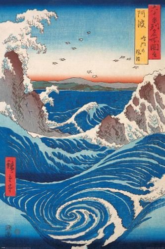 Posters Plakát, Obraz - Hiroshige - Naruto Whirlpool, (61 x 91,5 cm)