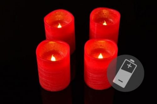 Dekorativní LED sada - 4 adventní svíčky - červená