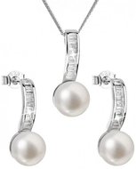 Evolution Group Luxusní stříbrná souprava s pravými perlami 29019.1