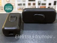 Vypínač kolébkový šňůrový černý průchozí ON-OFF 2,5A/250V na kabel
