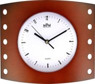 Originální nástěnné plastové hodiny s dřevo dekorem E01.2814 175699 E01.2814