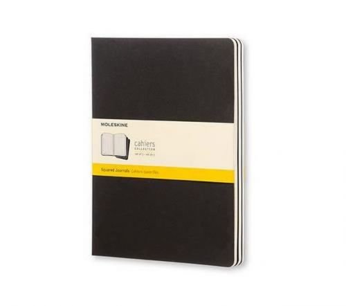 Moleskine: Sešity 3 ks čtverečkované černé XL - neuveden