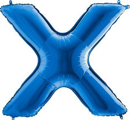 Balónek fóliový písmeno modré X 102 cm