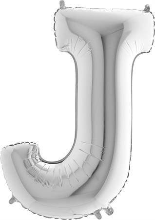 Balónek stříbrný písmeno J 102 cm