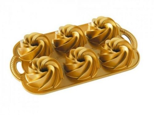 Nordic Ware Forma Heritage na mini bábovky plát se 6 formičkami, zlatá