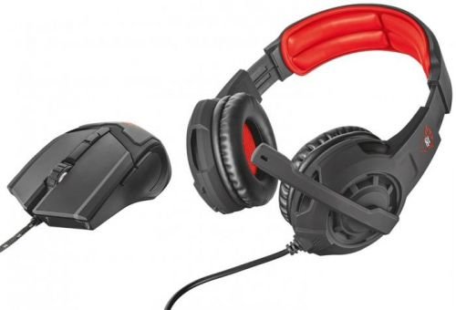 Herní set Trust GXT 784 headset + myš - černý/červený