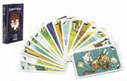 Černý Petr zvířátka společenská hra karty v papírové krabičce 6,5x10,5x1cm